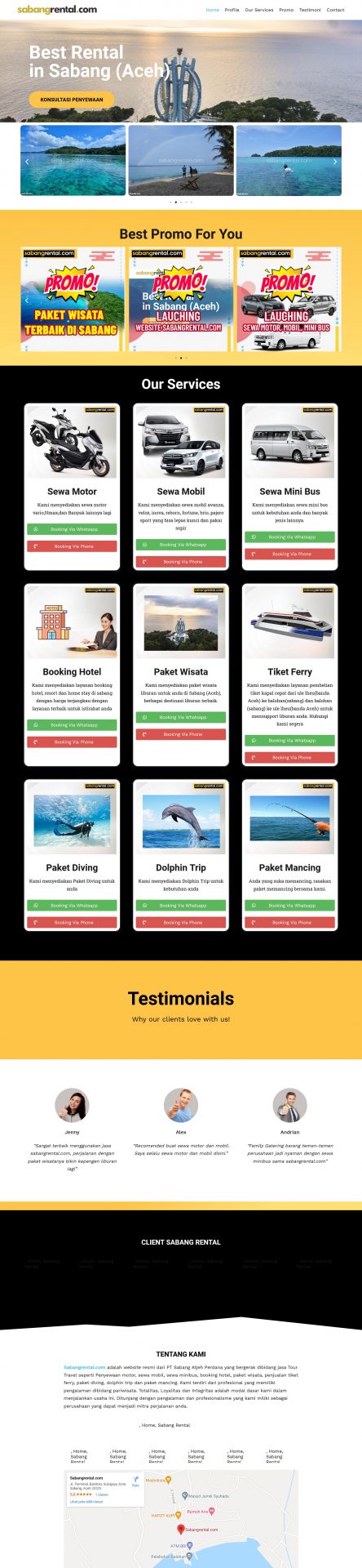 Website Tour and Travel dengan Tampilan Modern dan Fresh Sabang Rental, Website Tour and Travel dengan Tampilan Modern dan Fresh Sabang Rental, KepriWebsite